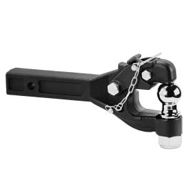 Pintle Hitch 2 inches Receiver Hook for 2.5 to 3 inches Lunette Ring 16000 lbs