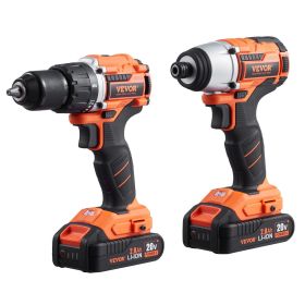 Tool Combo Kit Max 20V Cordless 2-Tool Power Combo Kit with 2.0 Ah Batteries