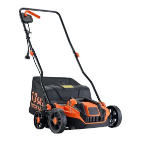 VEVOR 2-in-1 Electric Dethatcher and Scarifier, 13-Inch 13 Amp, Corded Lawn Dethatcher with 13-Gallon Thatch Collection Bag
