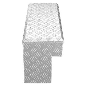 Truck Bed Tool Box, Heavy Duty Aluminum Tool Box with Tread Patterns, Storage Toolbox Chest Organizer with Lock and Key, Ideal for Pickup, Truck