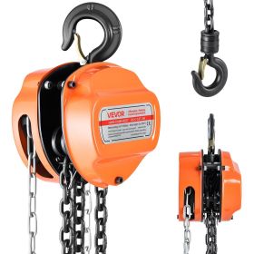 Hand Chain Hoist, 1/2 Ton 1100 lbs Capacity, Manual Chain Block with Upgrade G80 Galvanized Chain, 10 ft Lifting Height