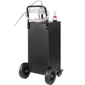 VEVOR Fuel Caddy, 35 Gallon, Gas Storage Tank on 4 Wheels, with Manuel Transfer Pump, Gasoline Diesel Fuel Container for Cars, Lawn Mowers, ATVs
