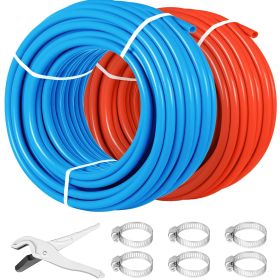 VEVOR PEX Tubing Oxygen Barrier - 2 Rolls of 1/2 Inch X 300 Feet Tube Coil - EVOH PEX-B Pipe for Residential Commercial Radiant Floor Heating Pex