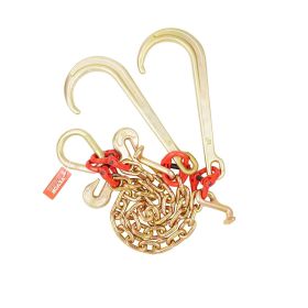 VEVOR 3/8"x2' G80 Tow Chain J Hook V-Chain Bridle Grab & T Hook Wrecker 15600lbs