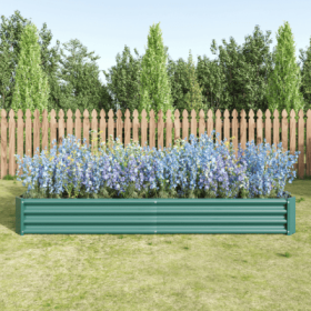 Raised Garden Bed Kit - Metal Raised Bed Garden 7.6x3.7x0.98ft For Flower Planters, Vegetables Herb Black (Color: Green)