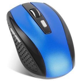 2.4G Wireless Gaming Mouse Optical Mice WIth Receiver 3 Adjustable DPI 6 Buttons For PC Laptop Computer Macbook (Color: Blue)
