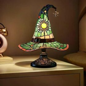 Halloween Outdoor DecorationsStained Resin Glowing Gothic Retro Resin Lamp For Bedroom Party With Mystical Charm (Color: Green)