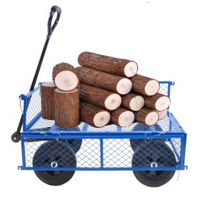 Tools cart Wagon Cart Garden cart trucks make it easier to transport firewood (Colour: blue)
